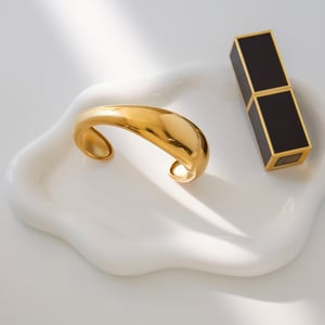 1 Piece Irregular Shape Stainless Steel Gold Color Women's Cuff Bracelets h5 Picture5