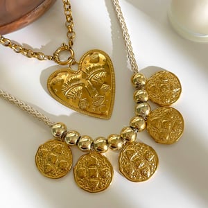 Collana con ciondolo a forma di cuore color oro da 1 pezzo h5 Immagine4
