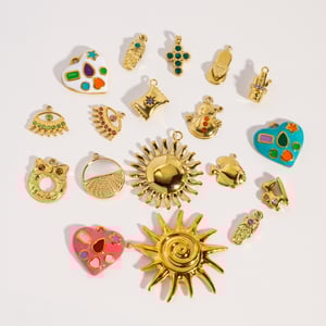 Pendentif femme en acier inoxydable en forme de cœur et de soleil (1 pièce) h5 Image2