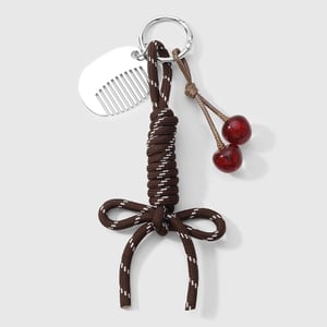 1 Piece Retro Bow Knot Cherry Bag Charm h5