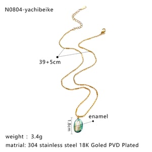 Collana con ciondolo a forma di animale oceanico in acciaio inossidabile smaltato da 1 pezzo h5 Immagine2