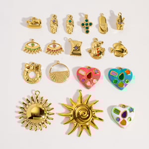 Pendentif femme en acier inoxydable en forme de cœur et de soleil (1 pièce) h5 Image4