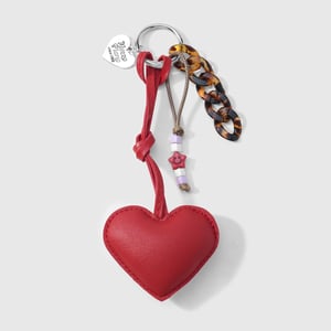 1 Piece Sweet Leather Heart Leopard Chain Bag Charm h5