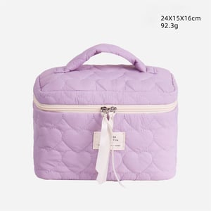 1 Stück Kosmetiktasche für Damen, weich, mit Herzmuster und Karomuster h5 