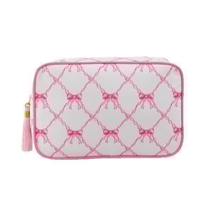1 Adet Sevimli Fiyonklu Ekose Kadın Makyaj Çantası h5 Resim5