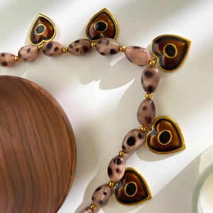 Collana di perline in resina a forma di cuore da 1 pezzo h5 Immagine5