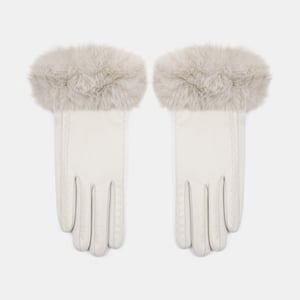 1 paire de gants pour femmes en peluche PU de couleur unie simple h5 Image3