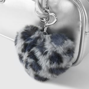 1 Piece Retro Plush Heart Leopard Print Bag Charm h5 Picture5