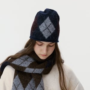 1 stuk klassieke Argyle wollen gebreide damesmutsen h5