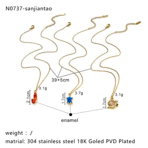 Collana con ciondolo a forma di animale in acciaio inossidabile smaltato da 1 pezzo h5 Immagine2