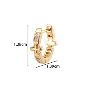 1 Piece Modern Cross Copper Zircon Unisex Hoop Earrings h5 Picture2