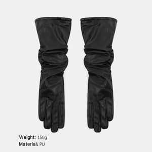 1 Paar Retro-Damenhandschuhe aus PU in Unifarben h5