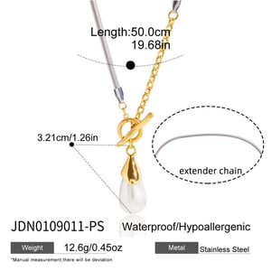 1 Piece Gorgeous Droplet Stainless Steel Gold Color Women's Pendant Necklaces h5 Picture2