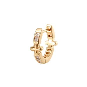 1 Piece Modern Cross Copper Zircon Unisex Hoop Earrings h5