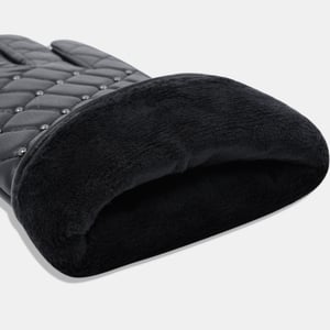 1 paire de gants élégants à carreaux en PU pour femmes h5 Image4