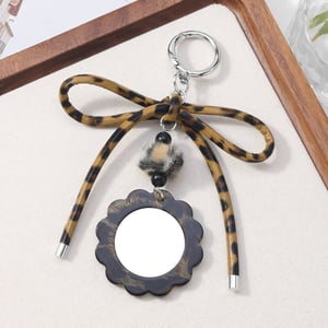 1 Piece Retro Bow Knot Leopard Print Leather Bag Charm h5 Picture3