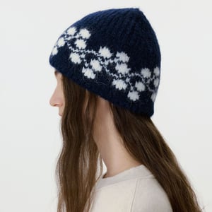 1 stuk charmante gebreide wollen damesmutsen met bloemenmotief h5 Afbeelding2