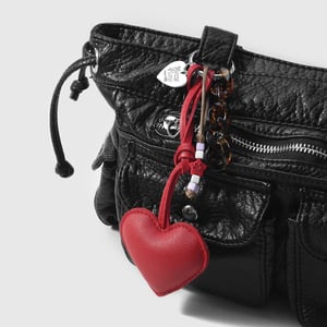 1 Piece Sweet Leather Heart Leopard Chain Bag Charm h5 Picture3