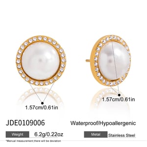 1 Pair Gorgeous Circle Stainless Steel Gold Color Women's Stud Earrings h5 Picture2