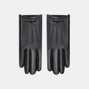 1 Paar einfarbige PU-Damenhandschuhe mit Schleife h5 Bild2