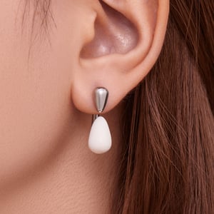 1 paire de boucles d&#39;oreilles puces en acier inoxydable doré brillant en forme de goutte pour femme h5 Image4