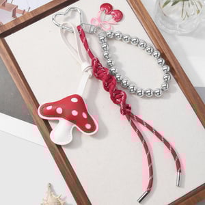1 Piece Sweet Leather Mushroom & Cherry Bag Charm h5 Picture3