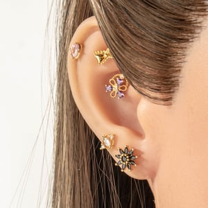 Boucles d'oreilles pendantes délicates en cuivre et zircon, pour femme (1 pièce). h5 Image5