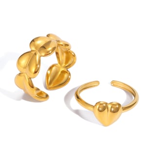 1 Piece Modern Heart Stainless Steel Gold Color Minimalist Rings h5 Picture7