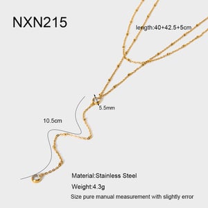 1-teilige Y-förmige Halskette aus Edelstahl in Goldfarbe mit Zirkonia h5 