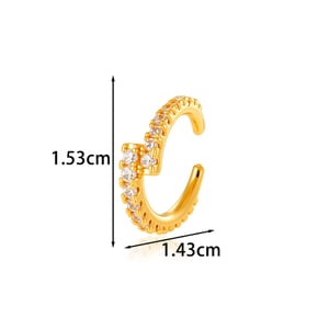 Boucles d'oreilles à clip pour femme, design complexe, en cuivre et zircon (1 pièce) h5 Image2