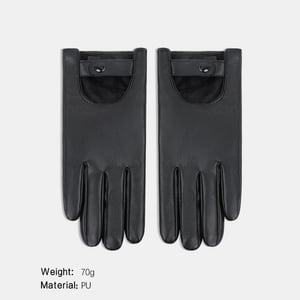 1 paire de gants pour femmes en PU ajourés de couleur unie h5 