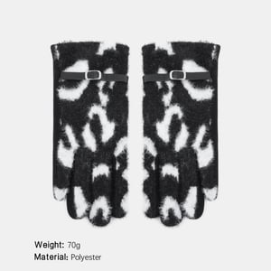 1 paar retro luipaardpatroon polyester dameshandschoenen h5 
