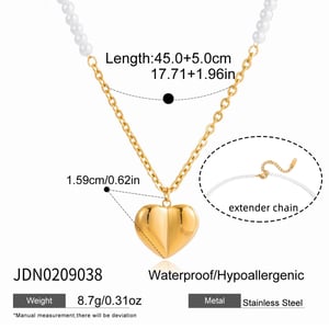 1 Piece Delicate Heart Stainless Steel Gold Color Women's Pendant Necklaces h5 Picture2