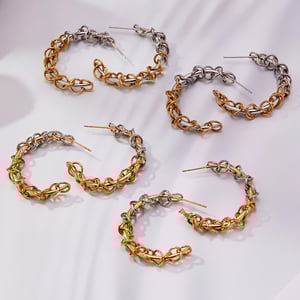 1 Paar Damen-Creolen aus Edelstahl in Gold- und Silbertönen h5 Bild3