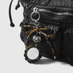 1 Piece Retro Bow Knot Leopard Print Leather Bag Charm h5 Picture4