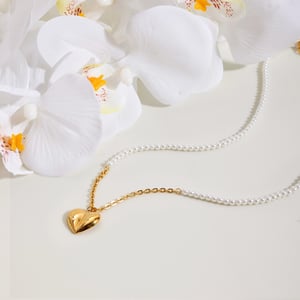 1 Piece Delicate Heart Stainless Steel Gold Color Women's Pendant Necklaces h5 Picture3