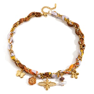 1 Piece Chic Bee Stainless Steel Gold Color Women's Pendant Necklaces h5