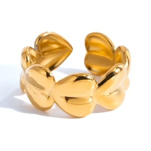 1 Piece Modern Heart Stainless Steel Gold Color Minimalist Rings h5