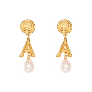 Boucles d&#39;oreilles pendantes classiques en forme de lettre A, en acier inoxydable doré, pour femme (1 paire). h5 