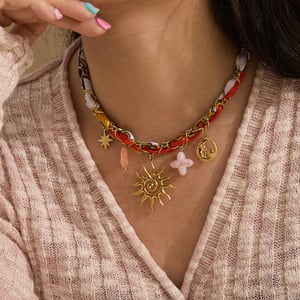 1 Piece Stylish Sun Stainless Steel Gold Color Women's Pendant Necklaces h5 Picture3