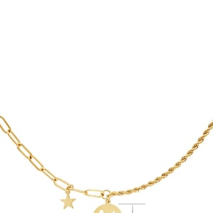 Stainless steel necklace smiley and star h5 Picture4
