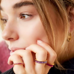Adjustable colorful gems ring  h5 Picture3