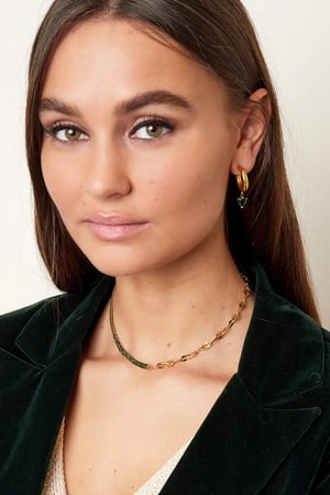 Ketting zirkoon en ketting Goud kleur Stainless Steel h5 Afbeelding2