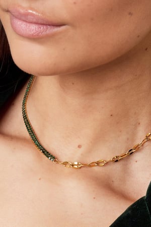 Ketting zirkoon en ketting Goud kleur Stainless Steel h5 Afbeelding3