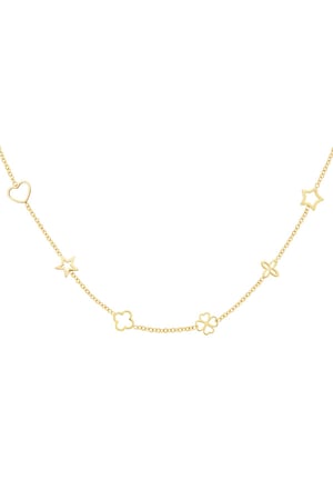 Necklace with figures Silver Color Stainless Steel h5