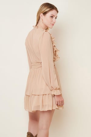 Long sleeve smock dress  Beige S h5 Picture3
