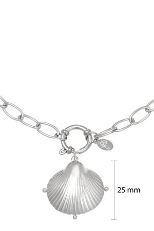 Collar Clam Shell Plata Acero inoxidable h5 Imagen2
