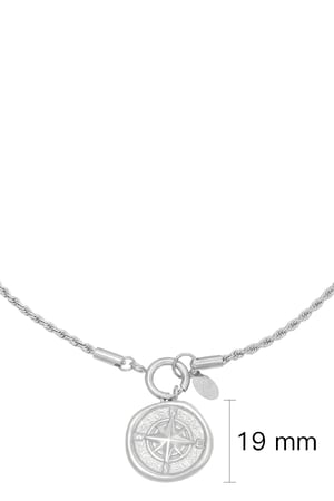 Collar Compass Plata Acero inoxidable h5 Imagen2