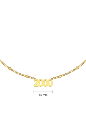 Halskette Year 2000 Goldfarbe Edelstahl h5 Bild2