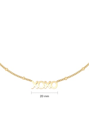 Ketting Dotted XOXO Goud kleur Stainless Steel h5 Afbeelding2